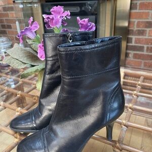 Elegant Black Leather Ankle Boots